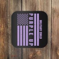 Military Child Purple UP US American Flag Coaster thumb 0