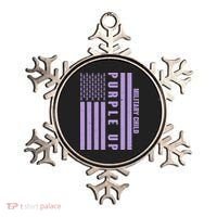 Military Child Purple UP US American Flag Ornament thumb 0