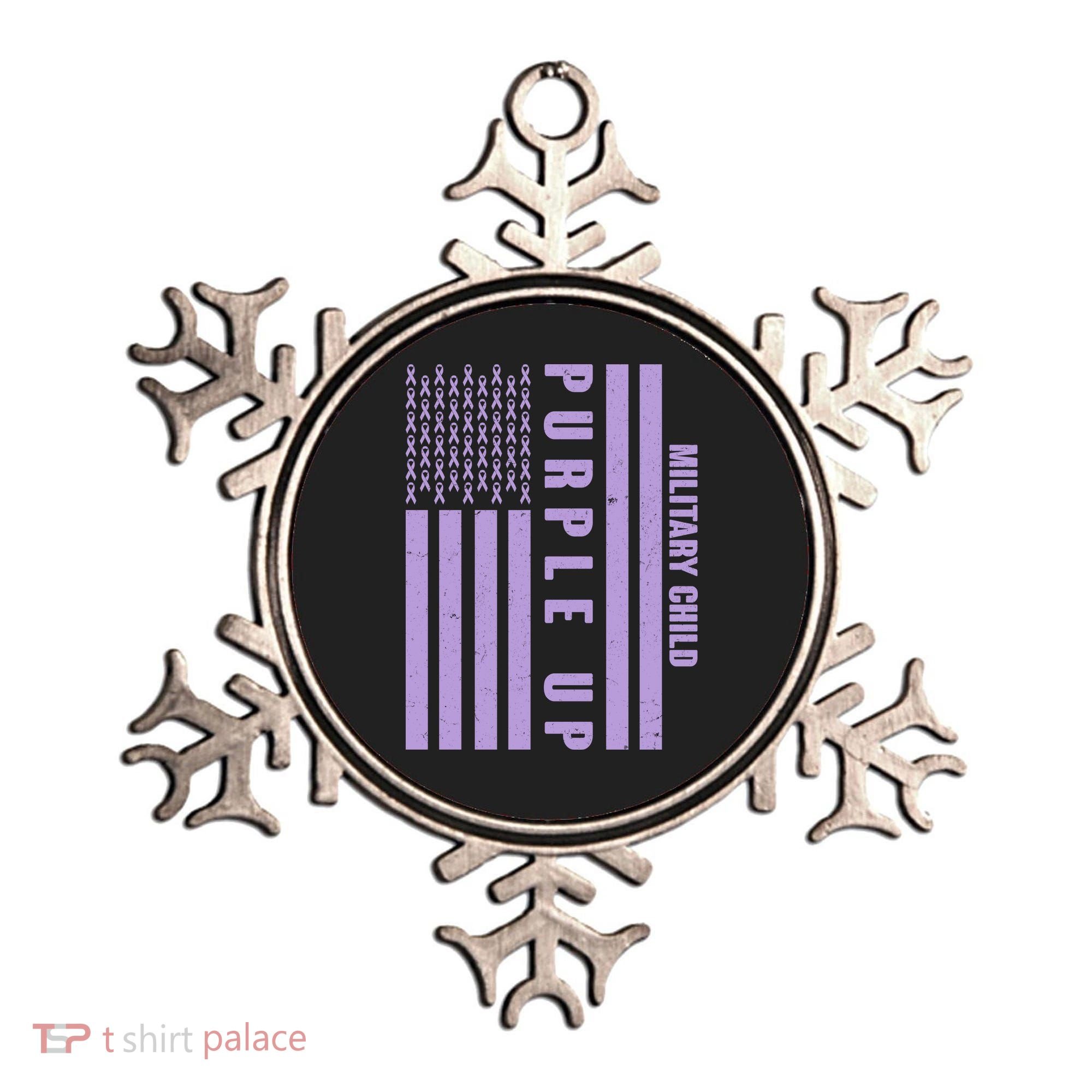 Military Child Purple UP US American Flag Ornament