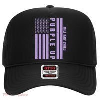 Military Child Purple UP US American Flag Hat thumb 0