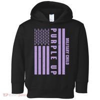 Military Child Purple UP US American Flag Toddler Hoodie thumb 0
