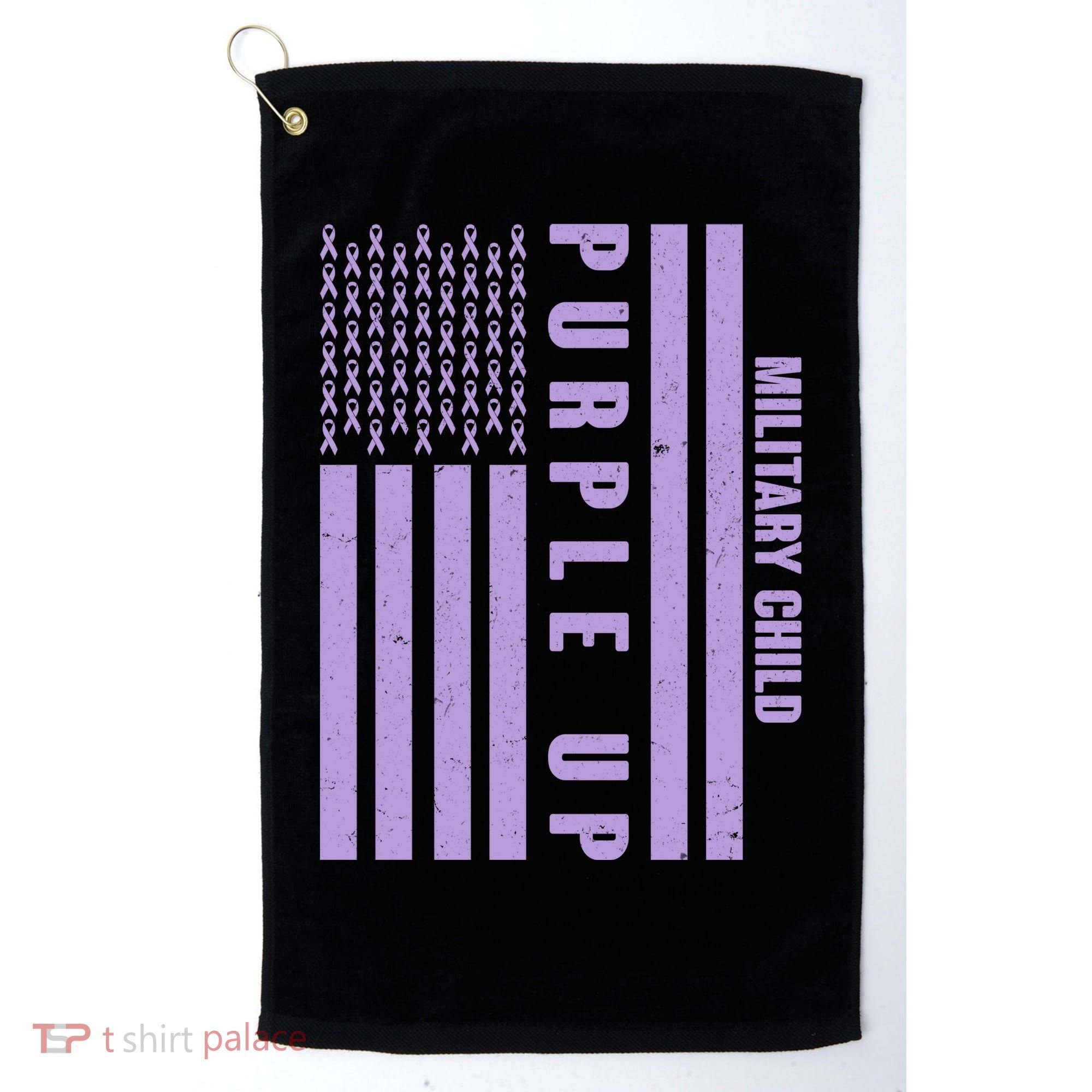 Military Child Purple UP US American Flag Golf Towel