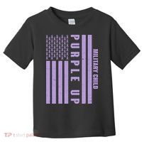 Military Child Purple UP US American Flag Toddler T-Shirt thumb 0