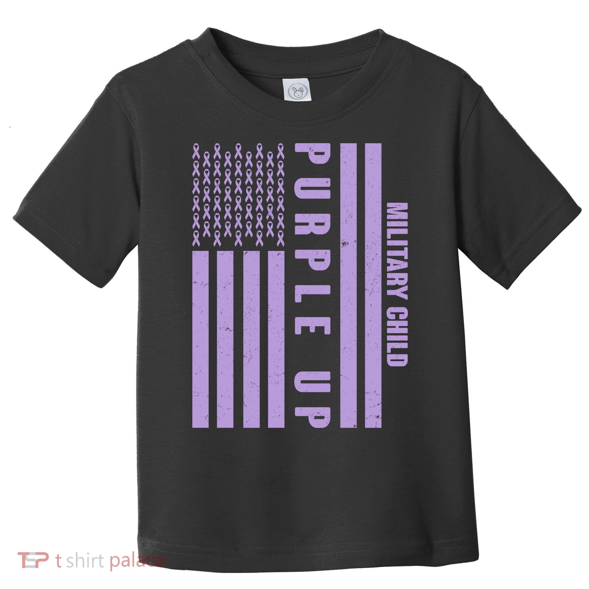 Military Child Purple UP US American Flag Toddler T-Shirt
