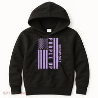 Military Child Purple UP US American Flag Kids Hoodie thumb 0