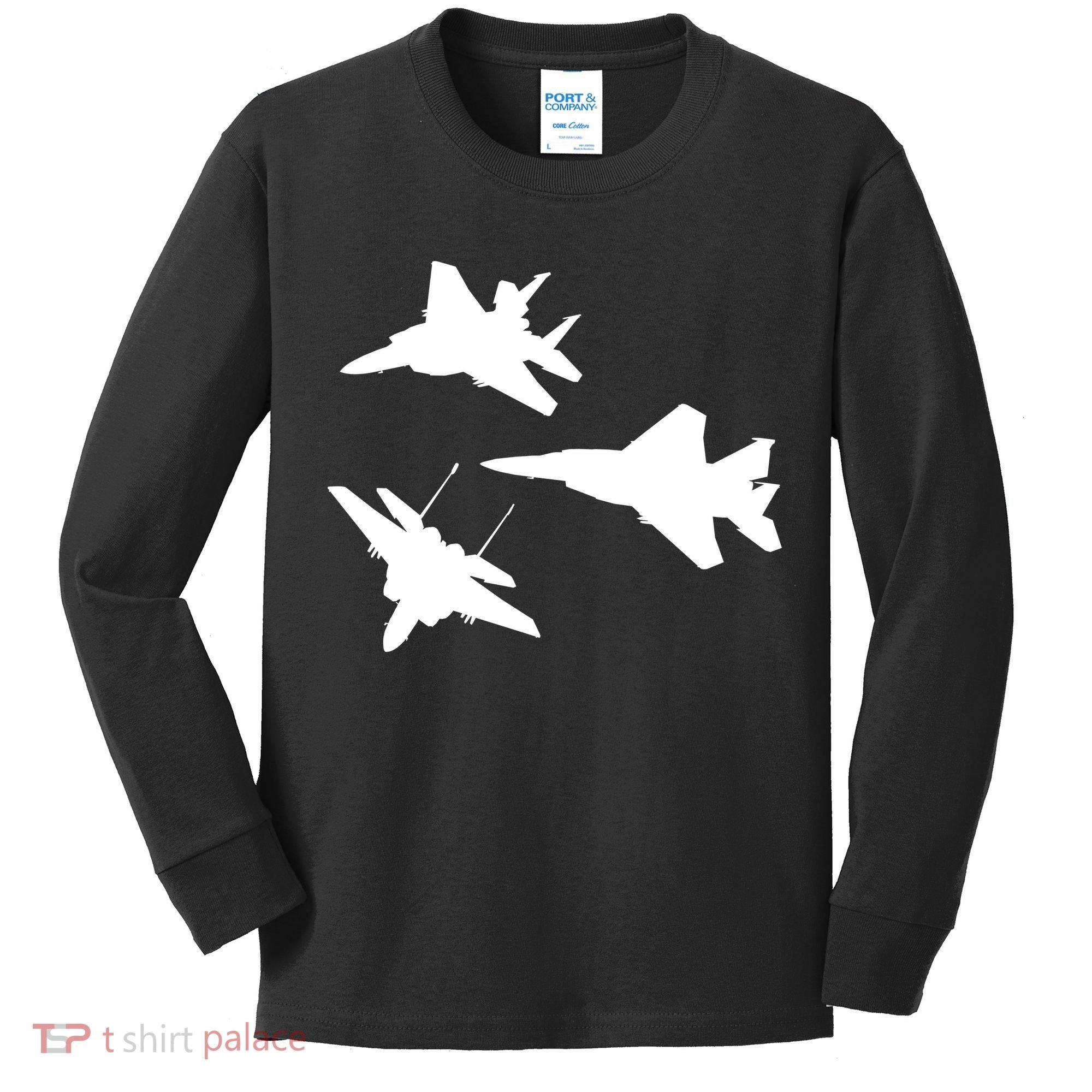Military Fighter Jets Kids Long Sleeve Shirt
