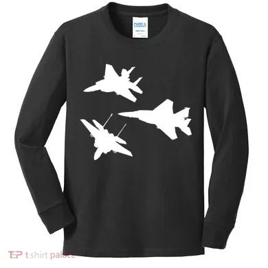 Military Fighter Jets Kids Long Sleeve Shirt