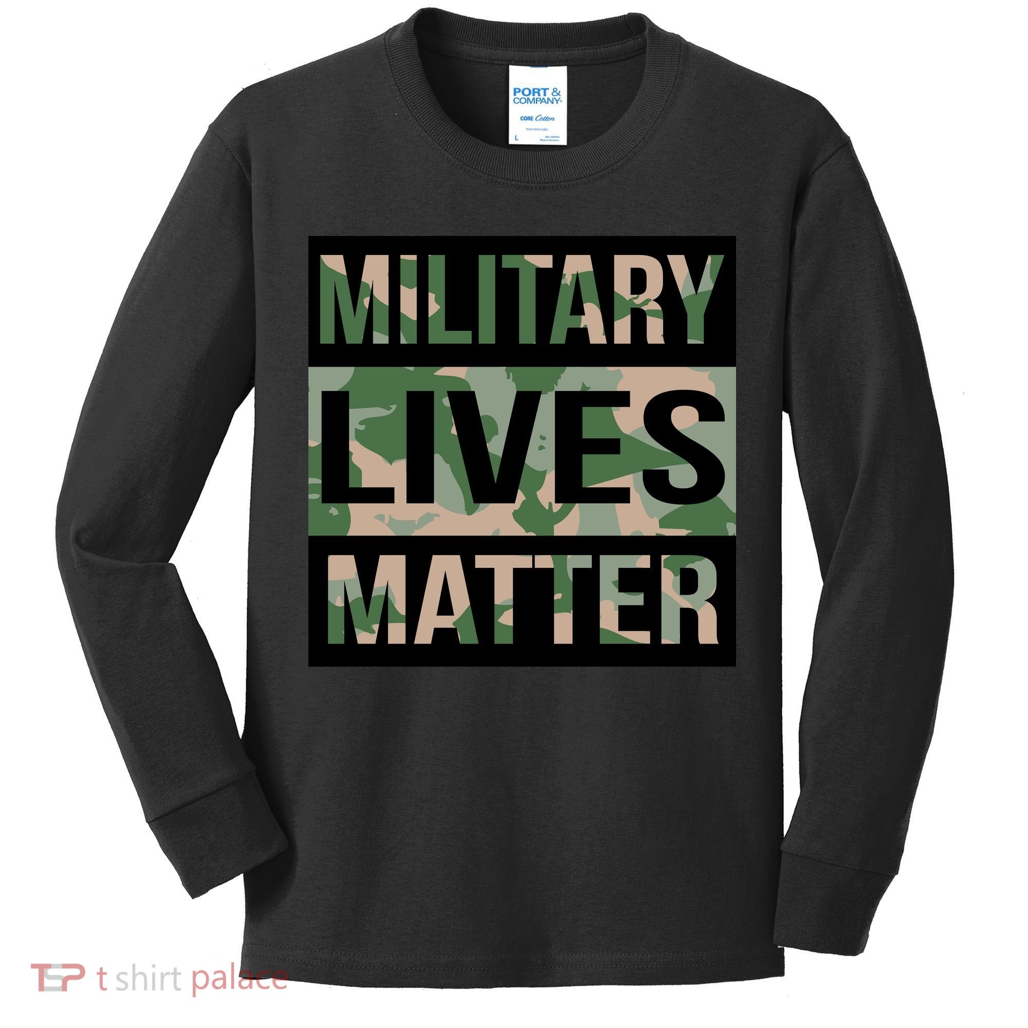 Military Lives Matter Kids Long Sleeve Shirt