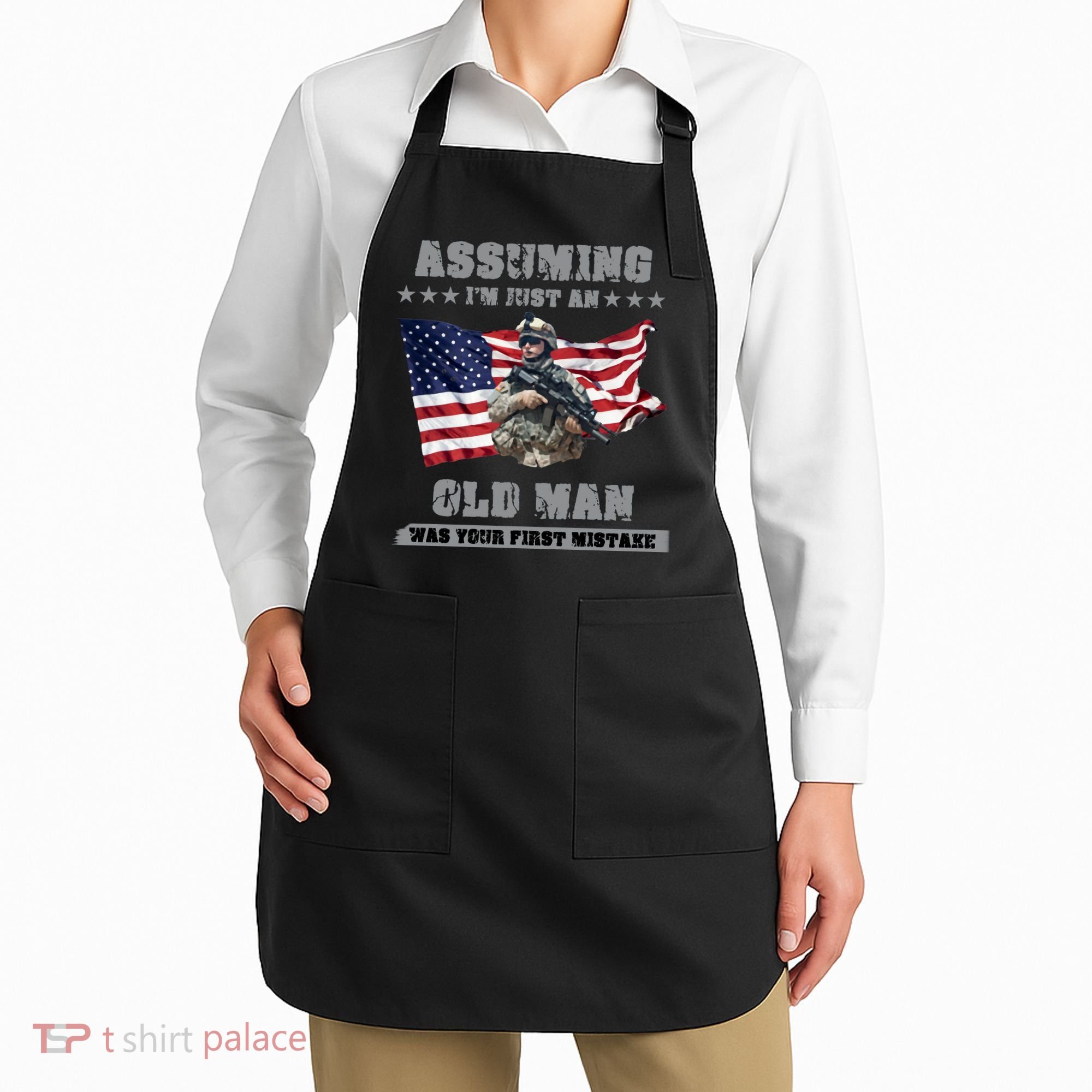 Military man shit Apron