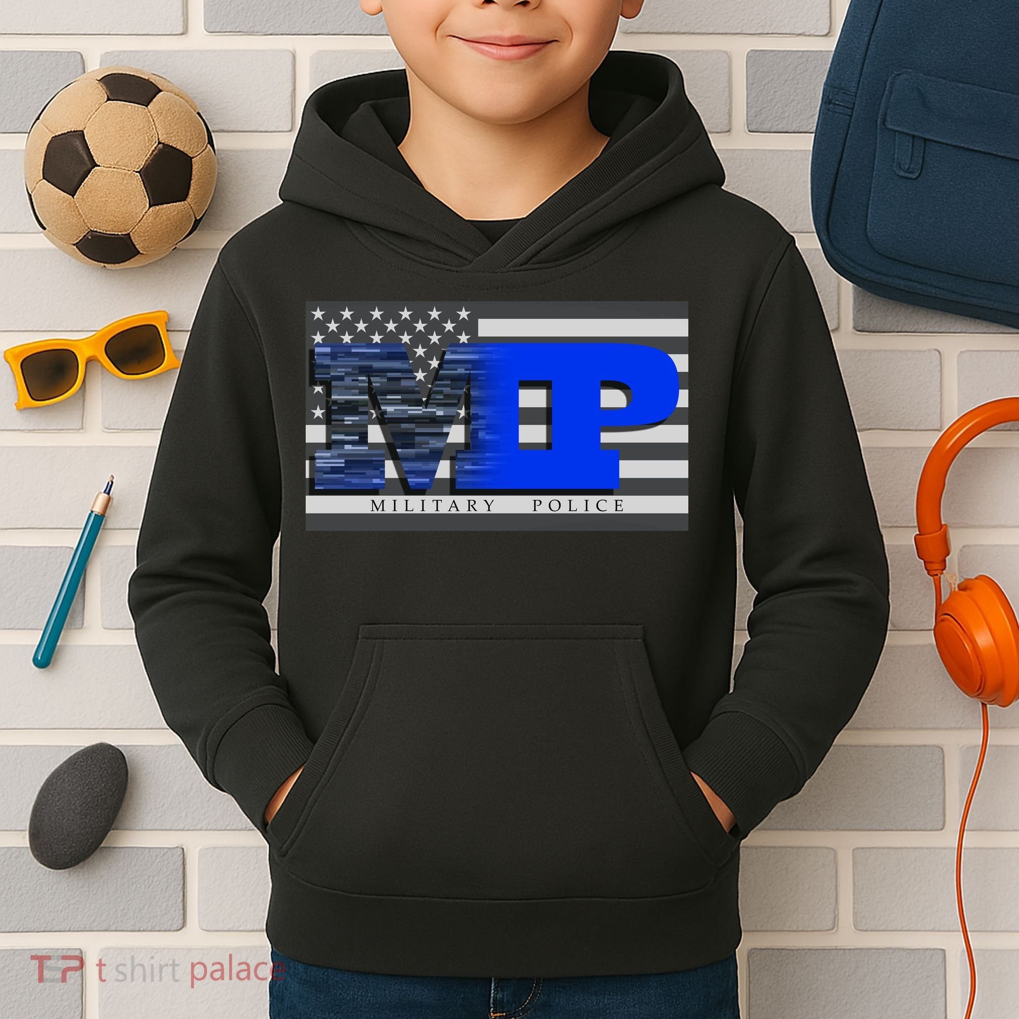 Military Police MP Flag Kids Hoodie