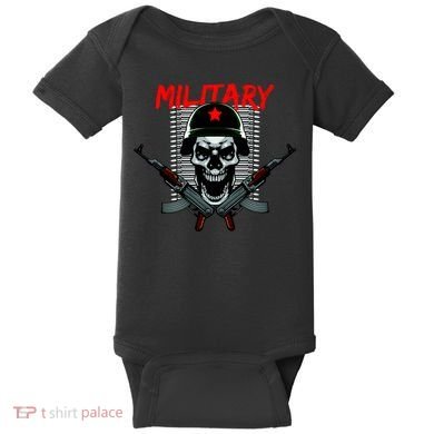 Military Skeleton Baby Bodysuit