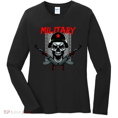 Military Skeleton Women's Long Sleeve Shirt
