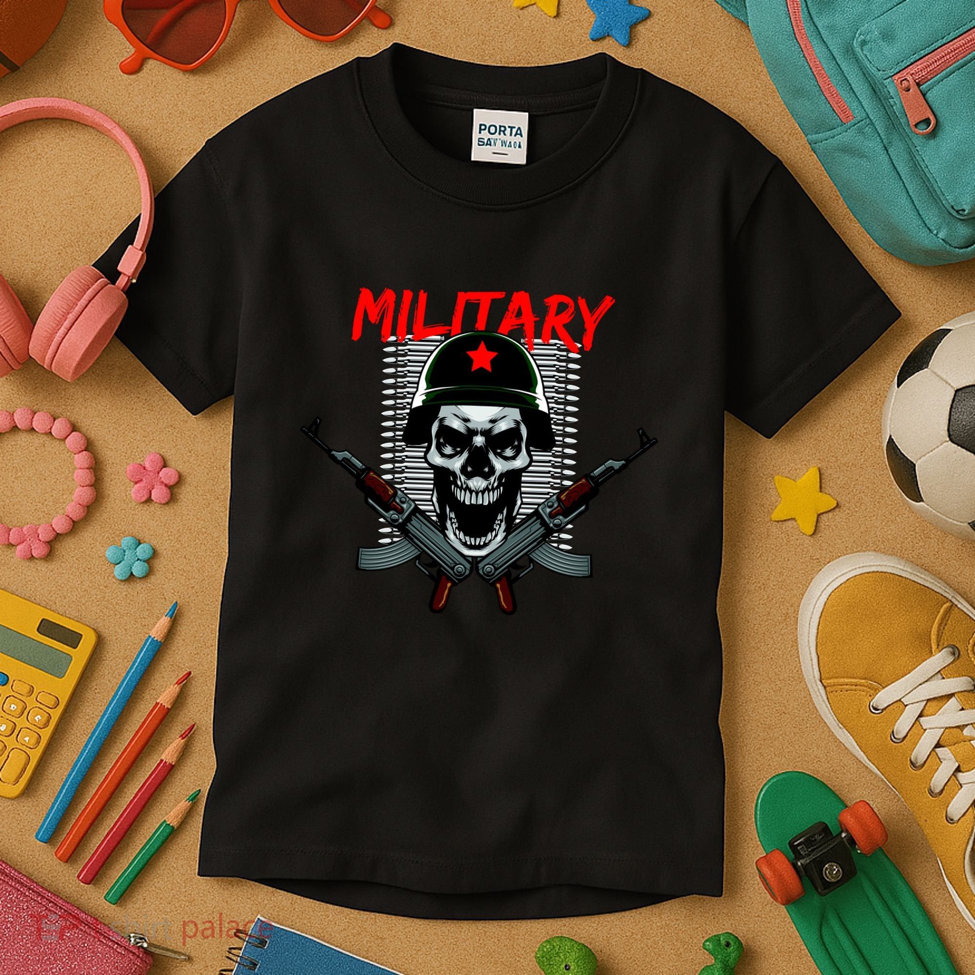 Military Skeleton Kids T-Shirt