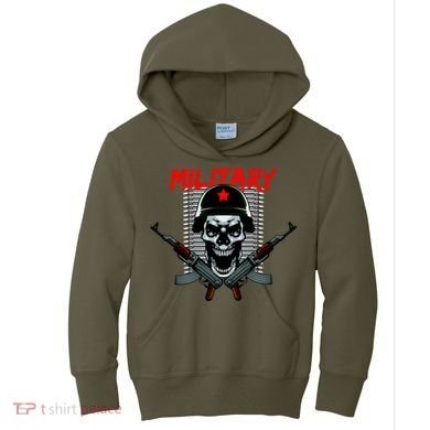Military Skeleton Kids Hoodie