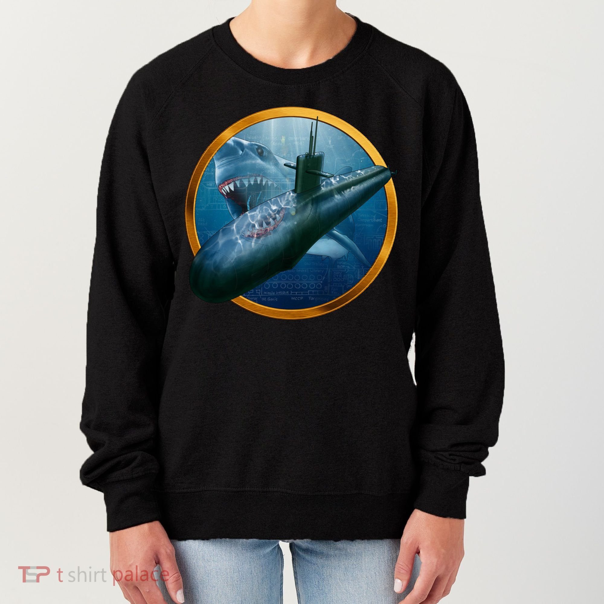 Military Submarine Shark Women's Sweatshirt