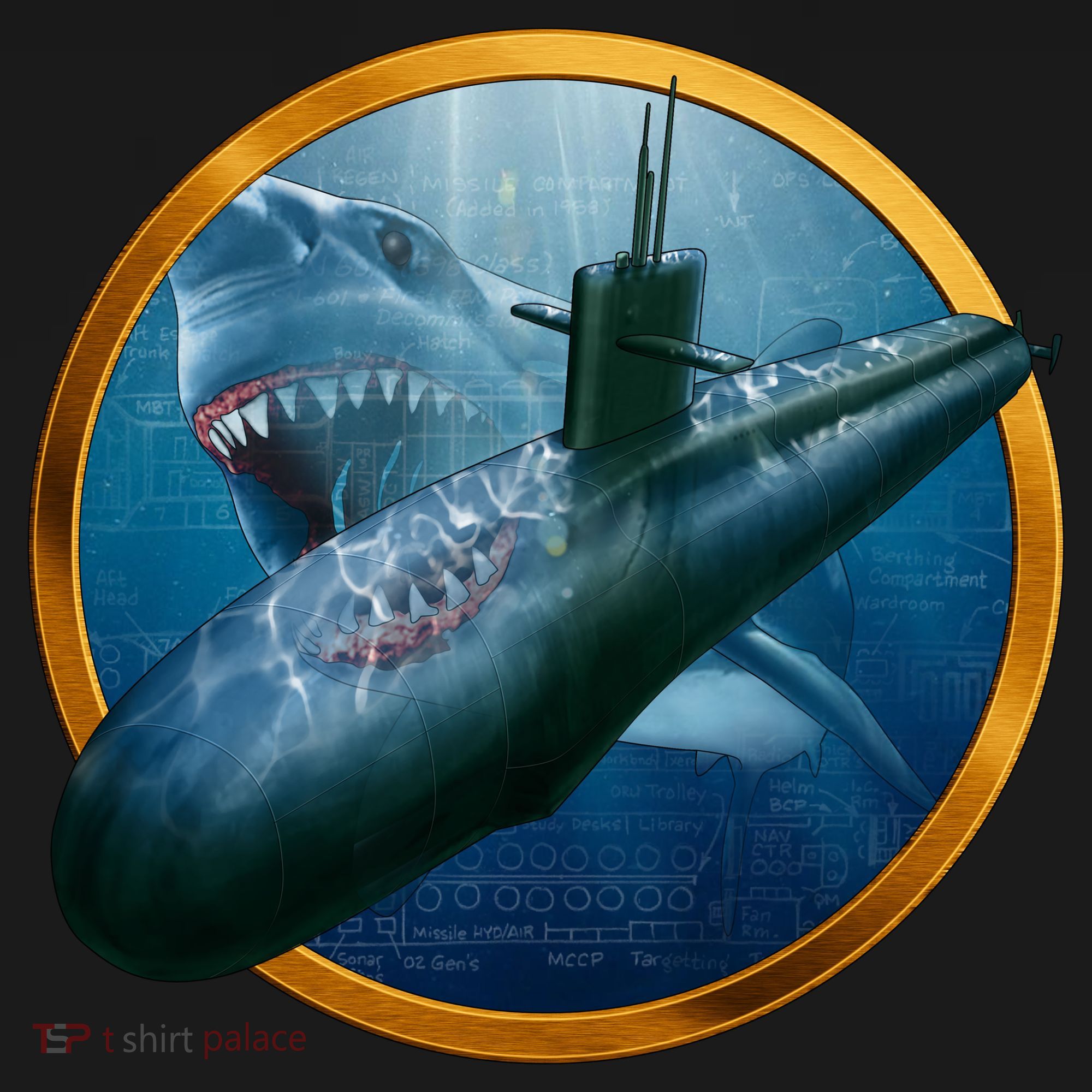 Military Submarine Shark Doggie Tank