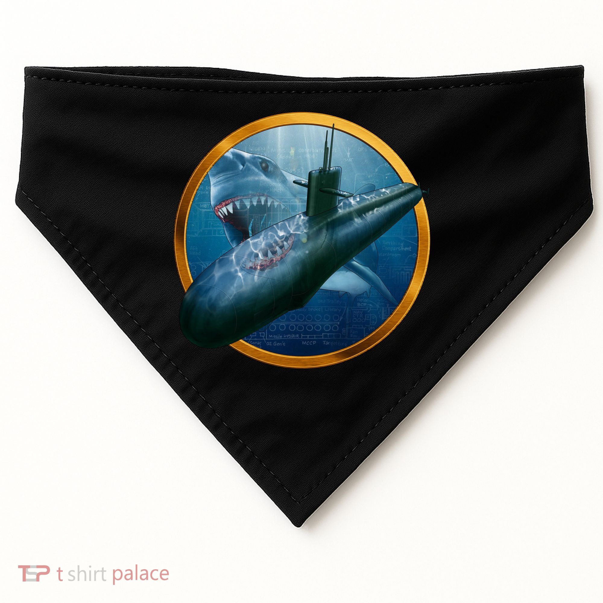 Military Submarine Shark USA-Made Doggie Bandana