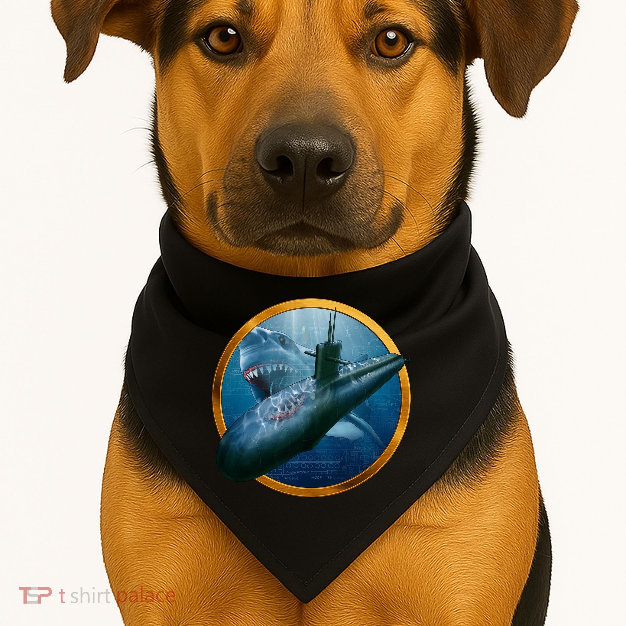 Military Submarine Shark USA-Made Doggie Bandana