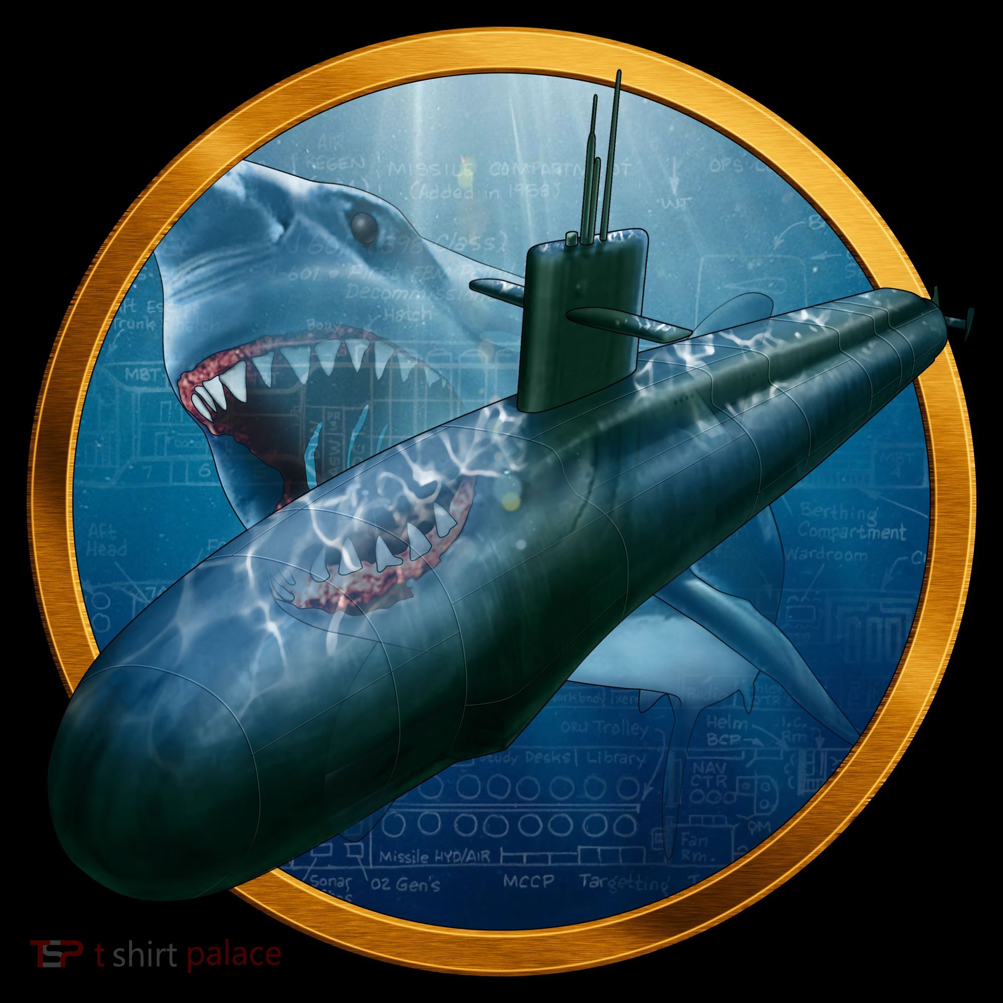 Military Submarine Shark Hoodie
