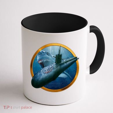 Military Submarine Shark Coffee Mug back