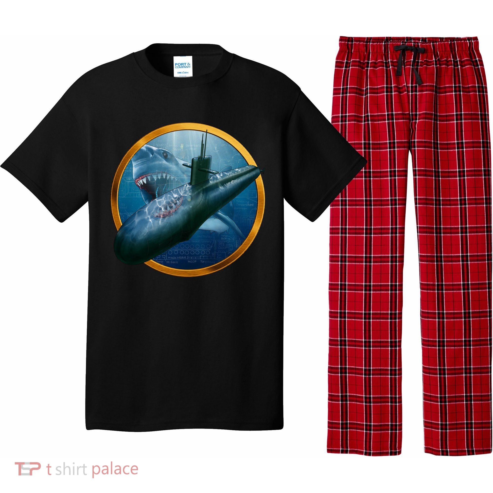 Military Submarine Shark Pajama Set