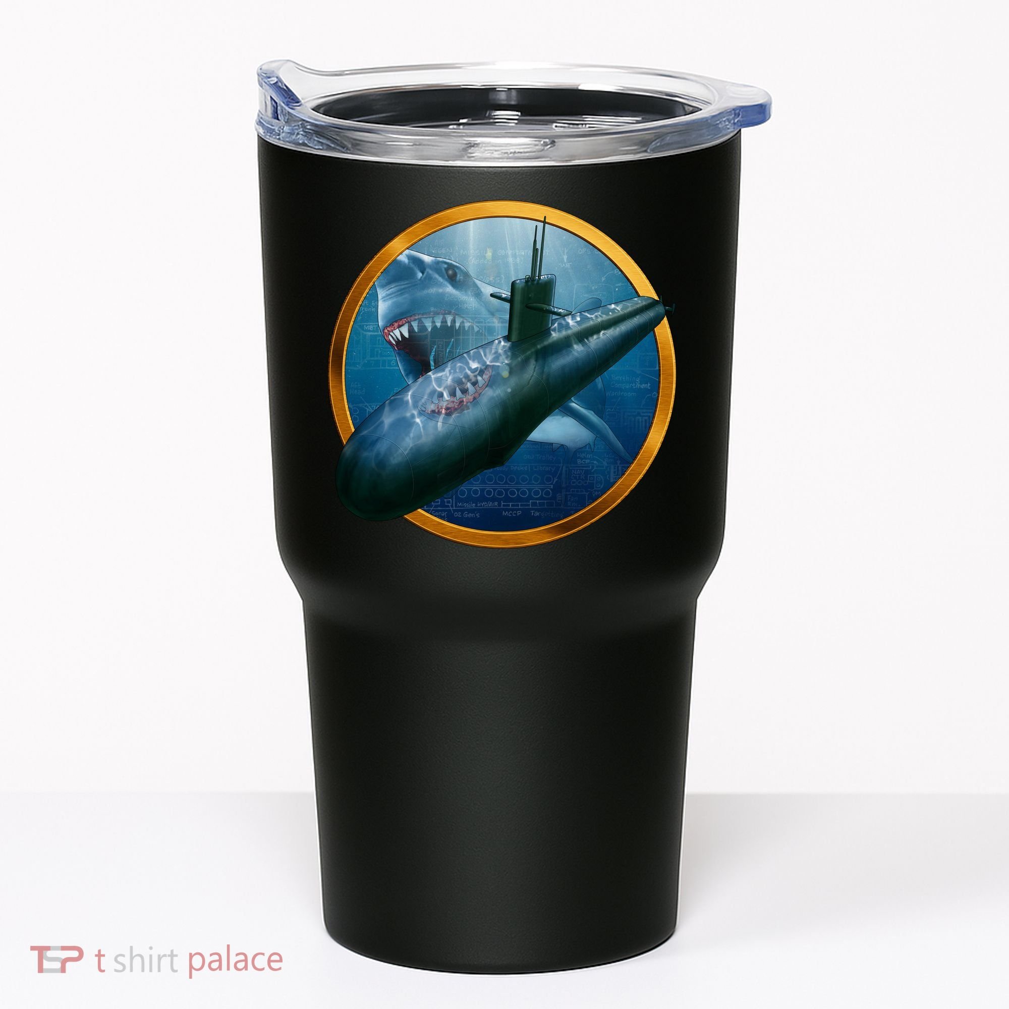 Military Submarine Shark Tumbler