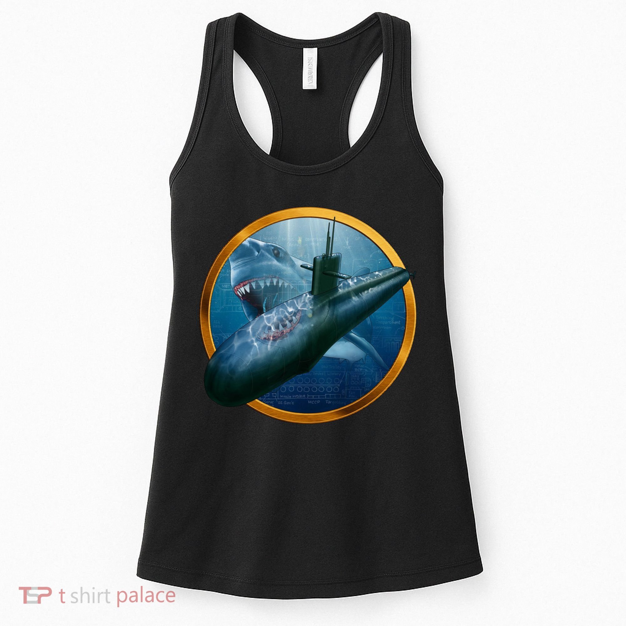 Military Submarine Shark Women's Tank Top
