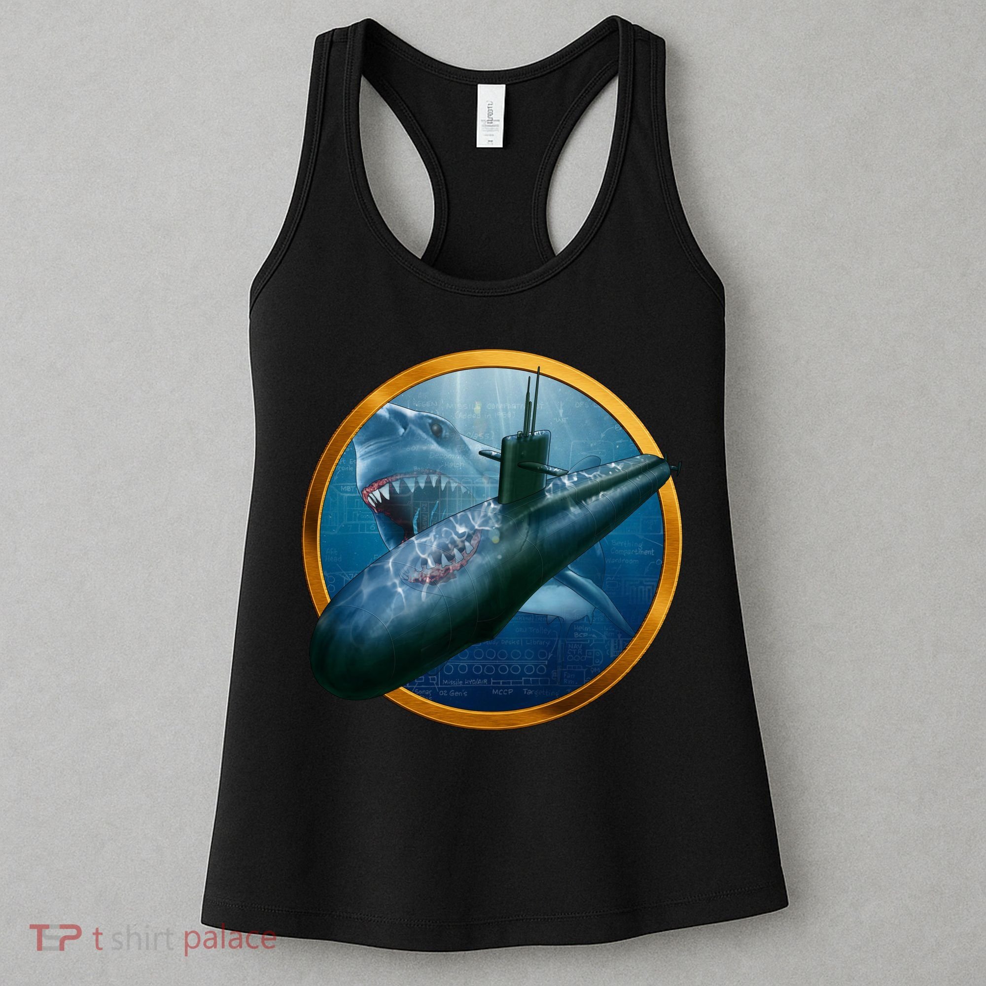 Military Submarine Shark Women's Tank Top