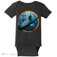 Military Submarine Shark Baby Bodysuit thumb 0