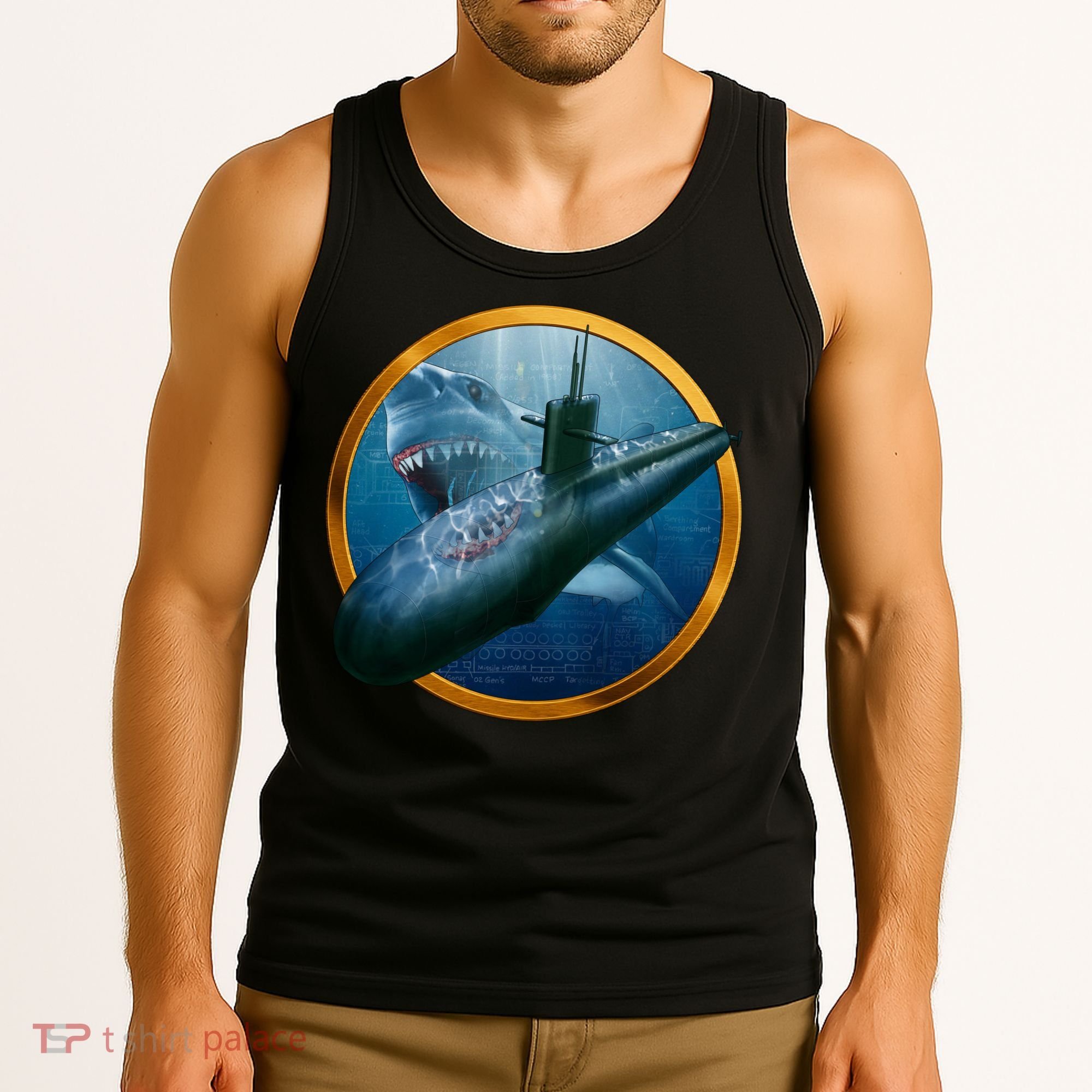 Military Submarine Shark Tank Top