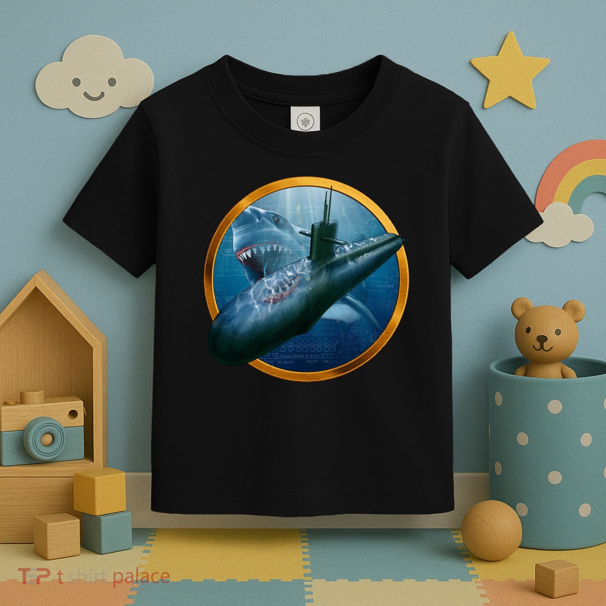 Military Submarine Shark Toddler T-Shirt