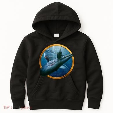 Military Submarine Shark Kids Hoodie