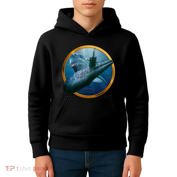 Military Submarine Shark Kids Hoodie