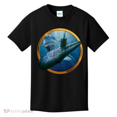 Military Submarine Shark Kids T-Shirt