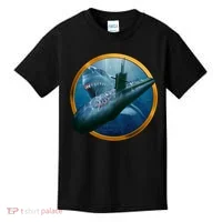 Military Submarine Shark Kids T-Shirt thumb 0