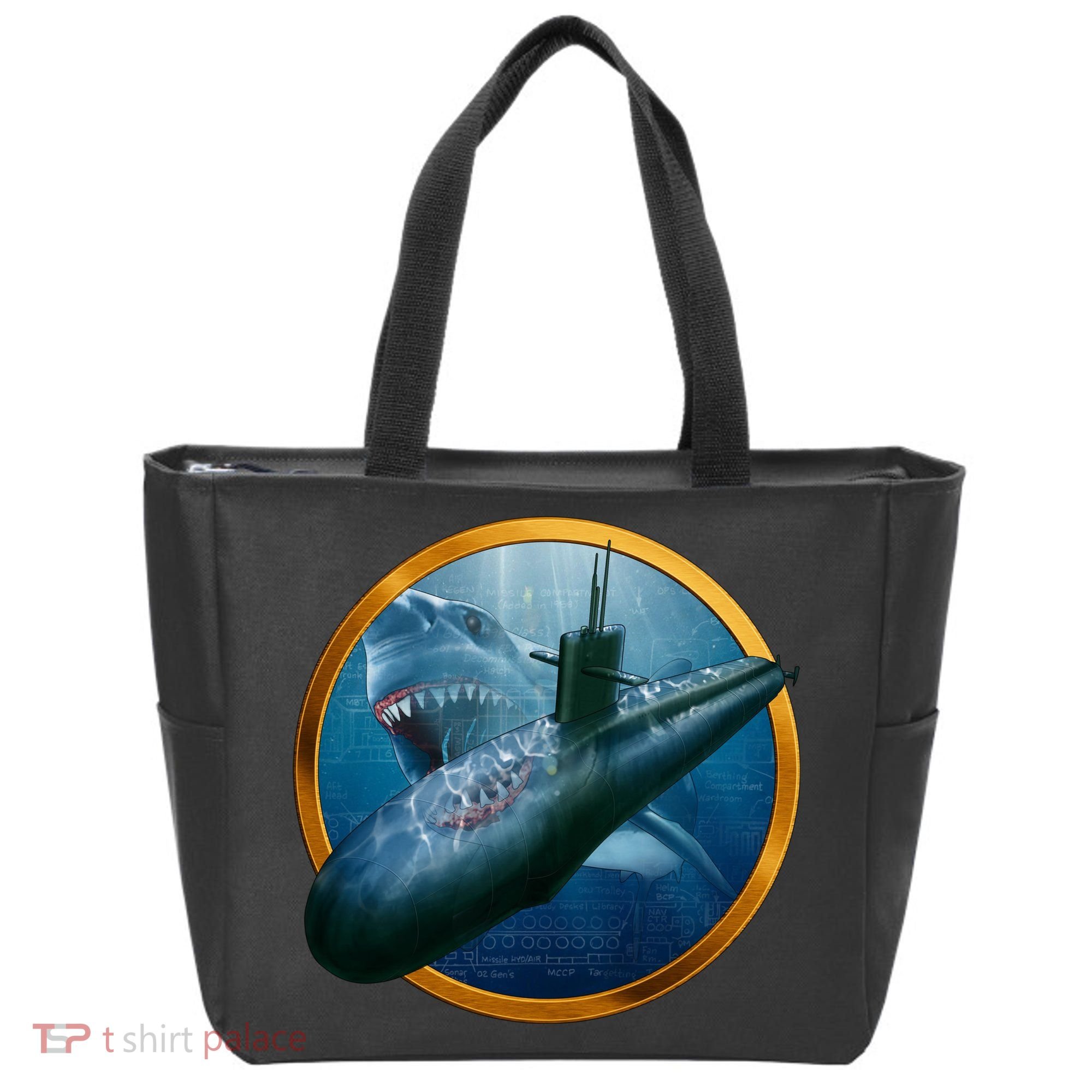 Military Submarine Shark Tote Bag
