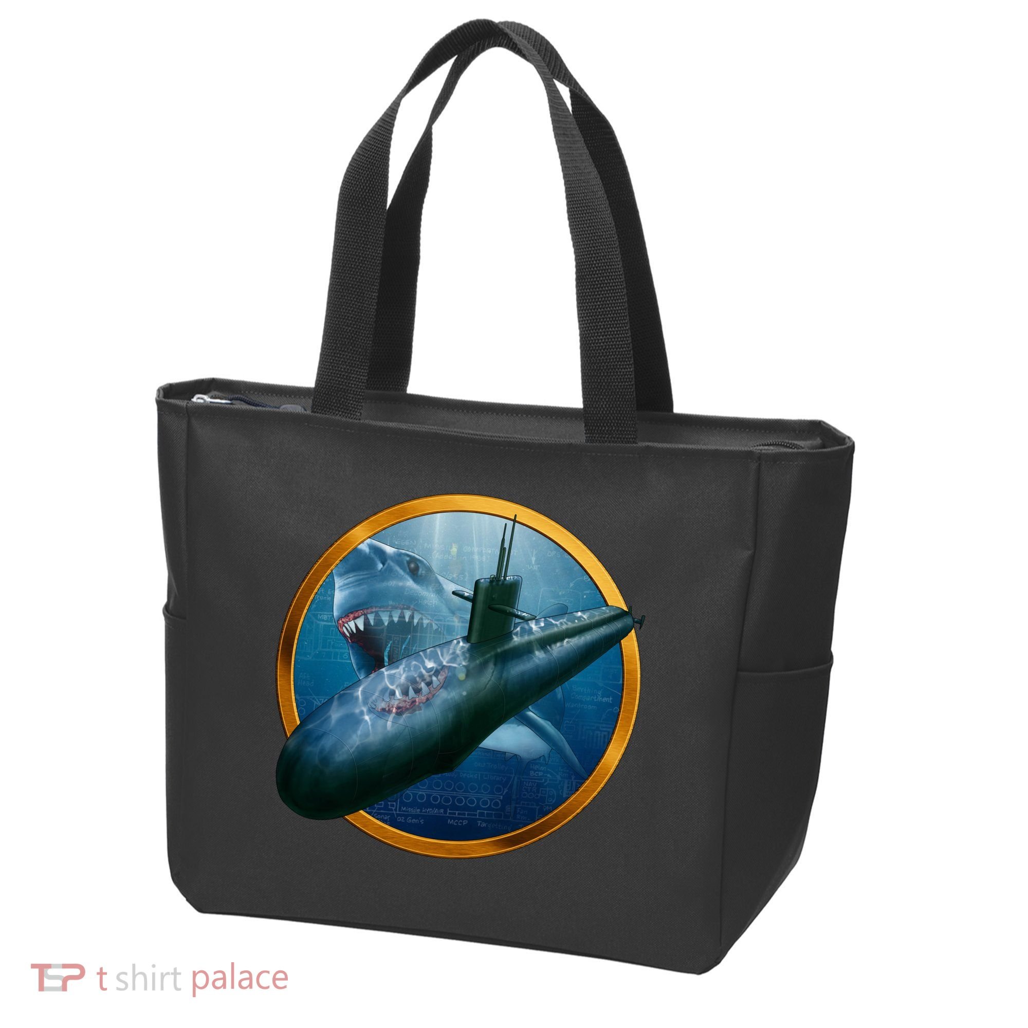 Military Submarine Shark Tote Bag
