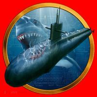 Military Submarine Shark Santa Hat thumb 1