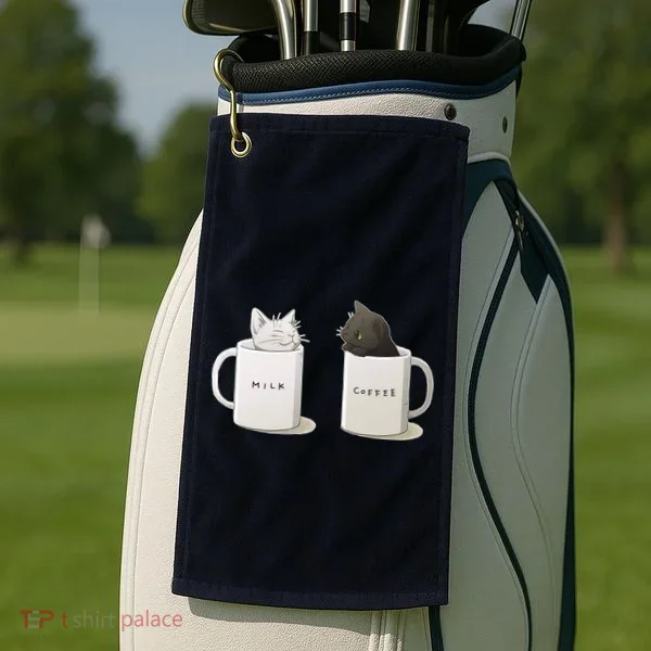 Milk N Coffee Kitties Golf Towel