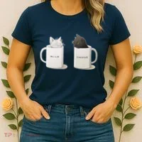 Milk N Coffee Kitties Women's T-Shirt thumb 2