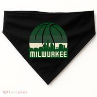 Milwaukee Basketball City Skyline USA-Made Doggie Bandana thumb 0