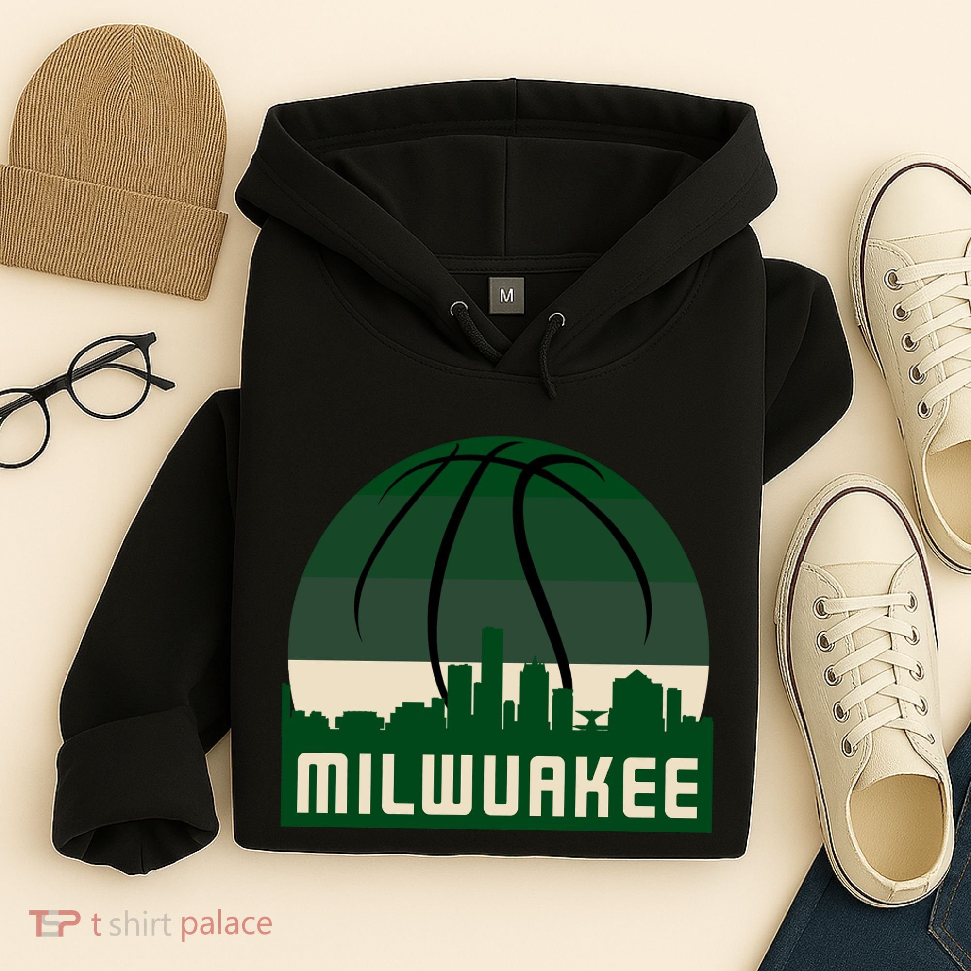 Milwaukee Basketball City Skyline Hoodie