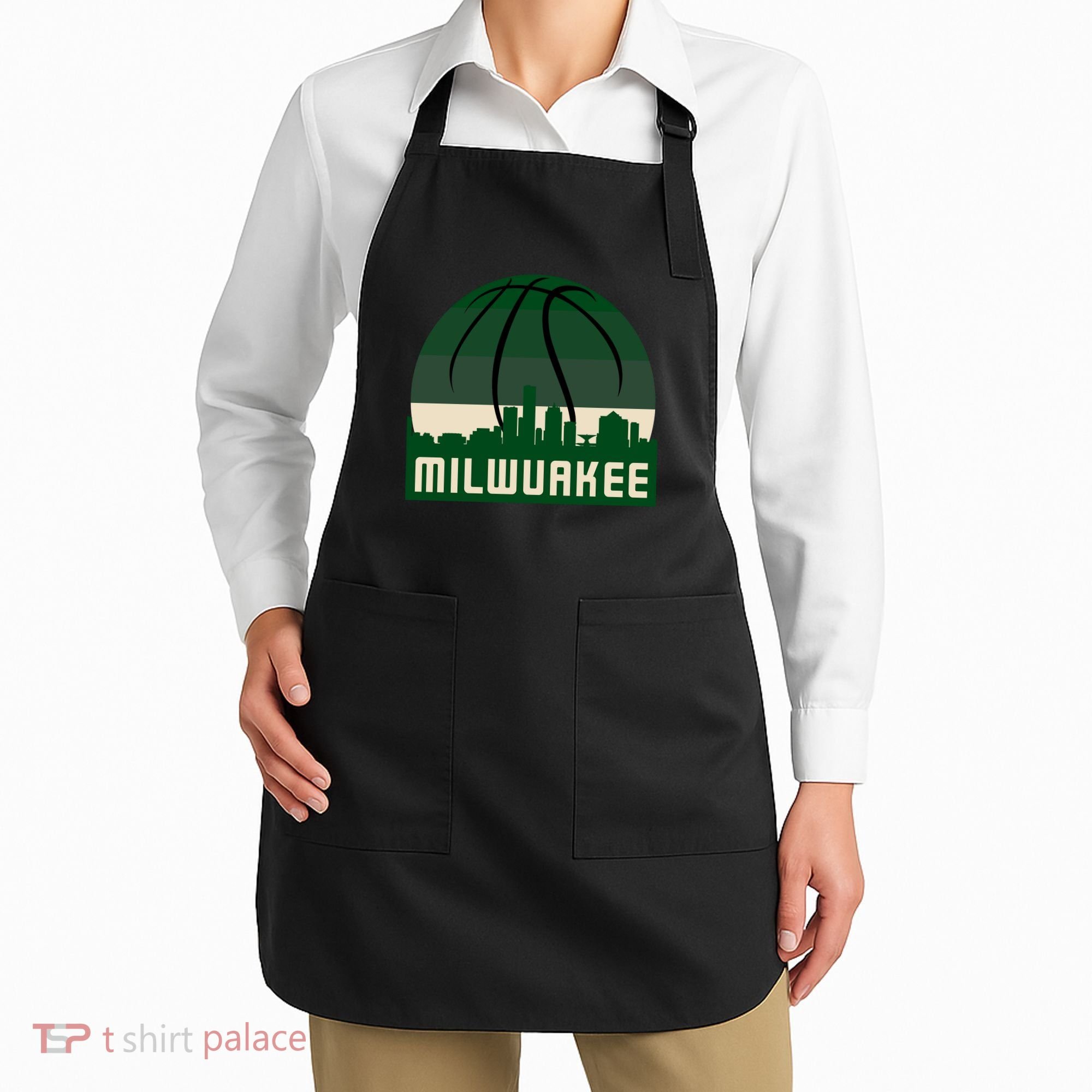 Milwaukee Basketball City Skyline Apron