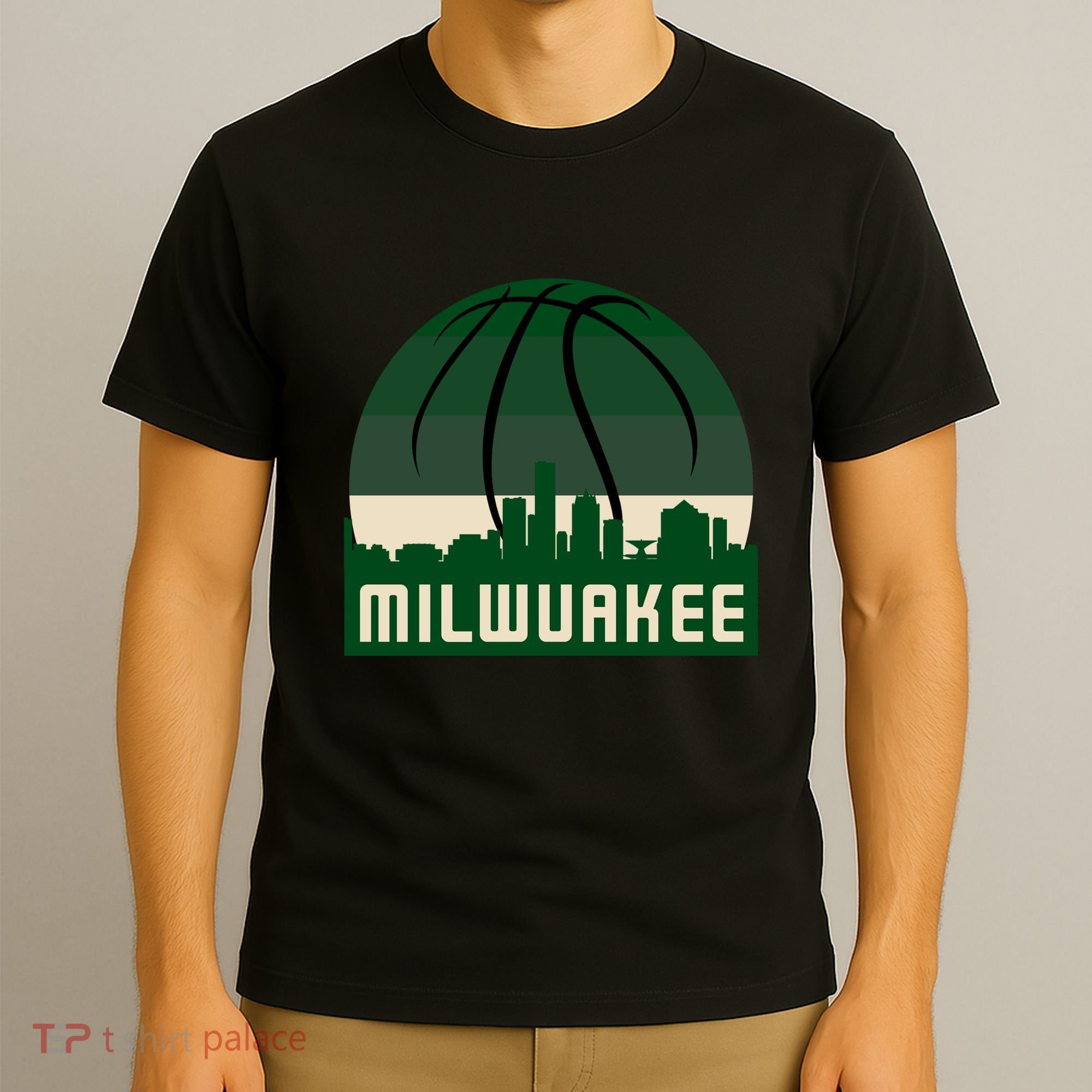 Milwaukee Basketball City Skyline T-Shirt
