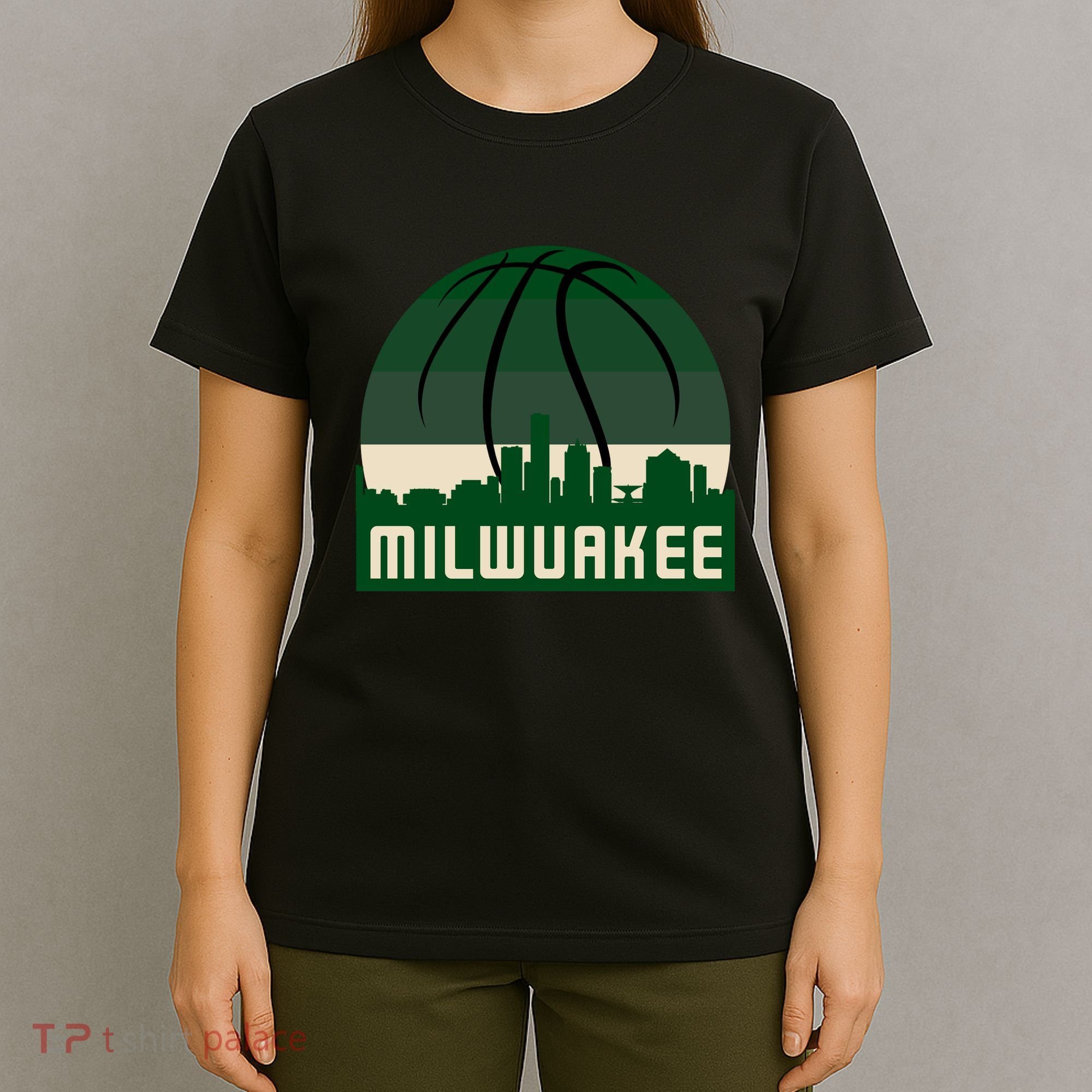 Milwaukee Basketball City Skyline T-Shirt