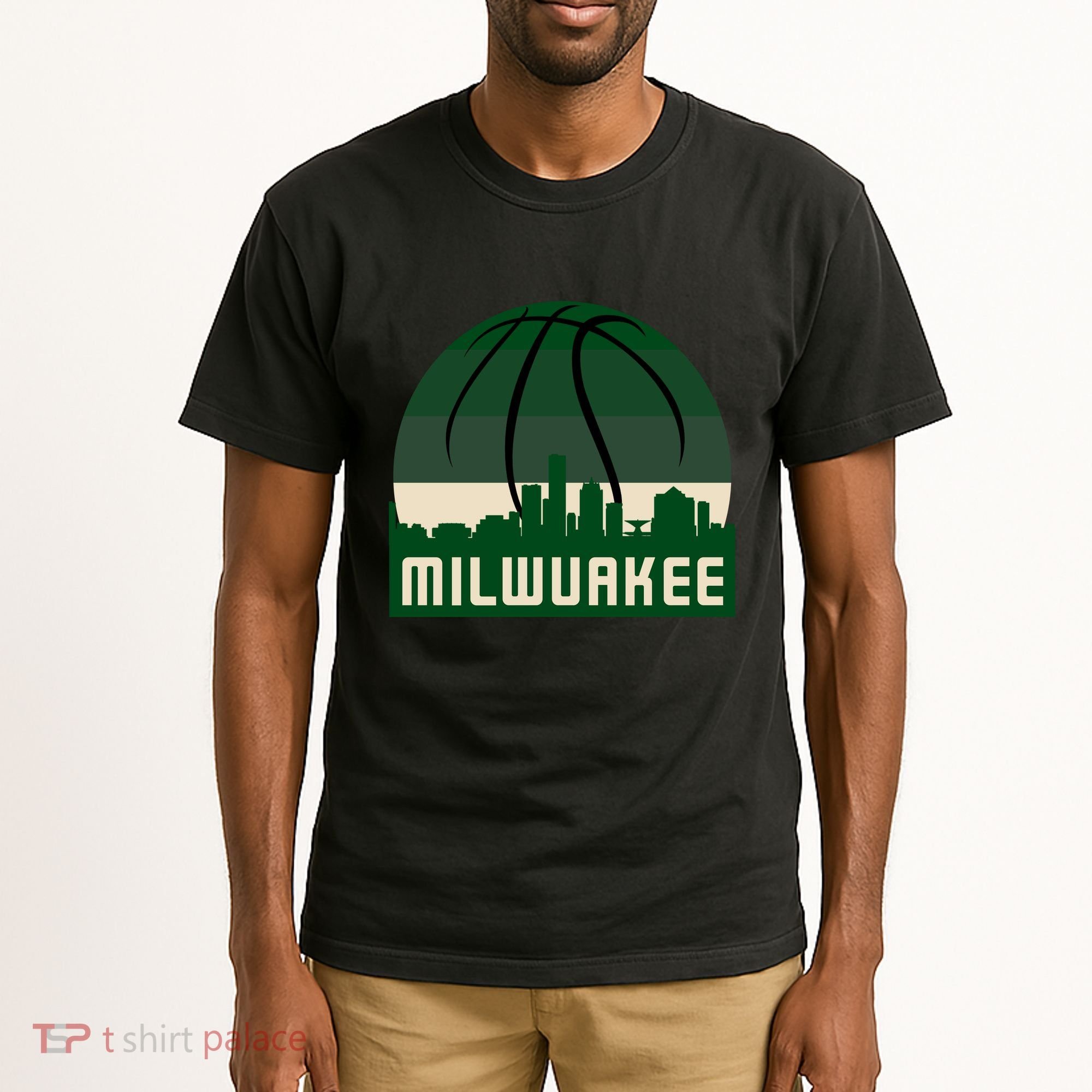 Milwaukee Basketball City Skyline Tall T-Shirt