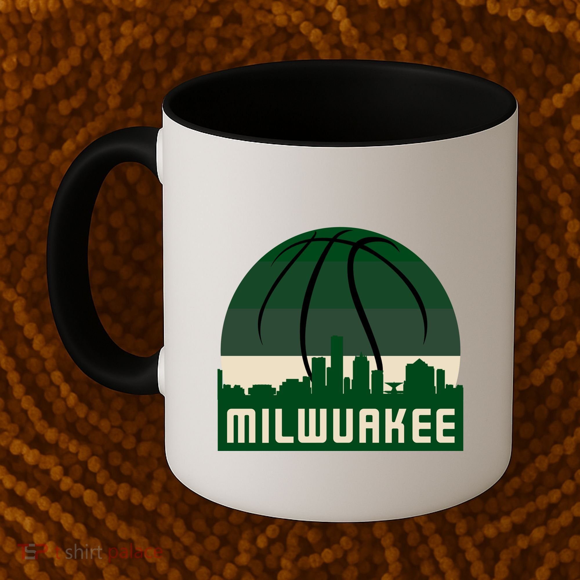 Milwaukee Basketball City Skyline Coffee Mug
