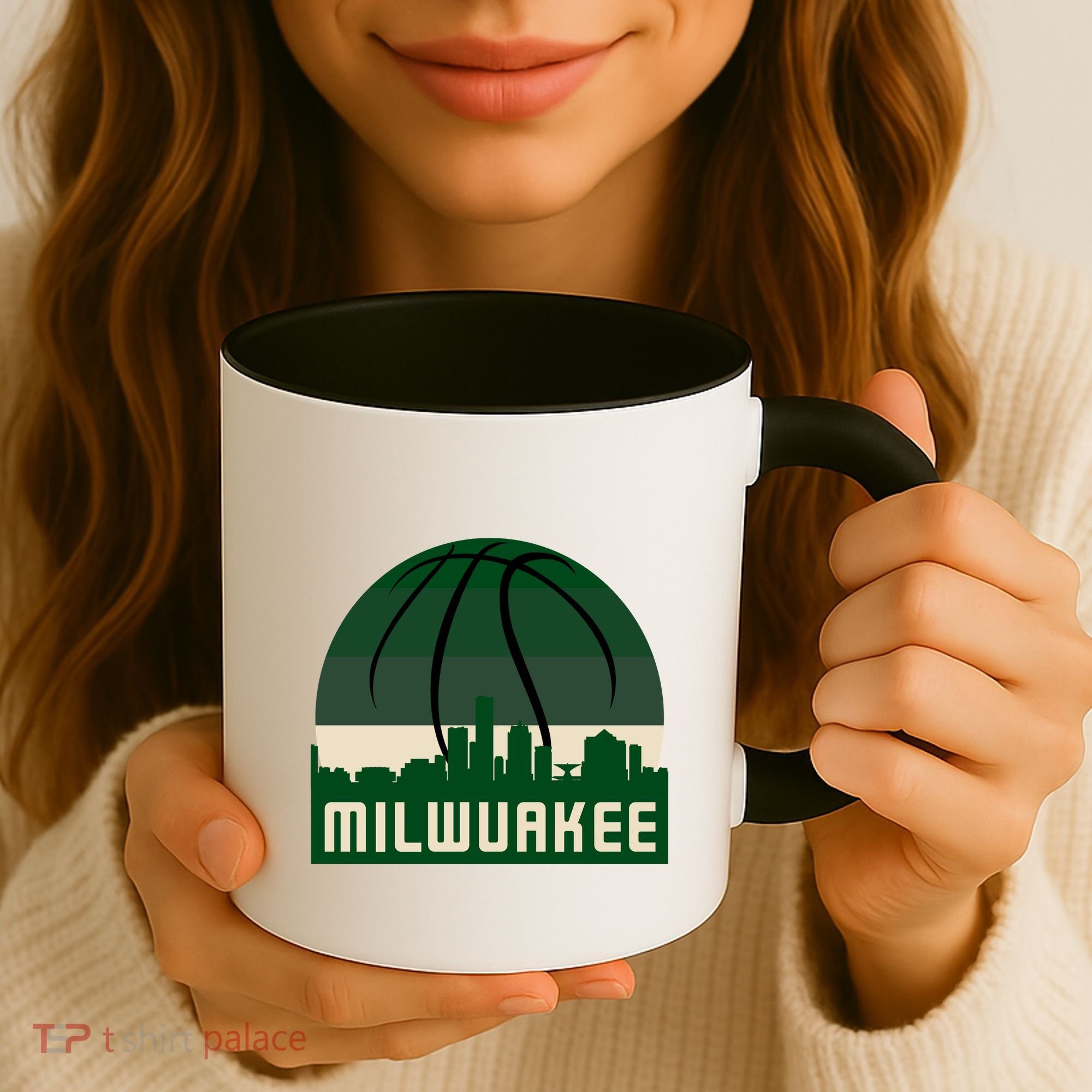 Milwaukee Basketball City Skyline Coffee Mug