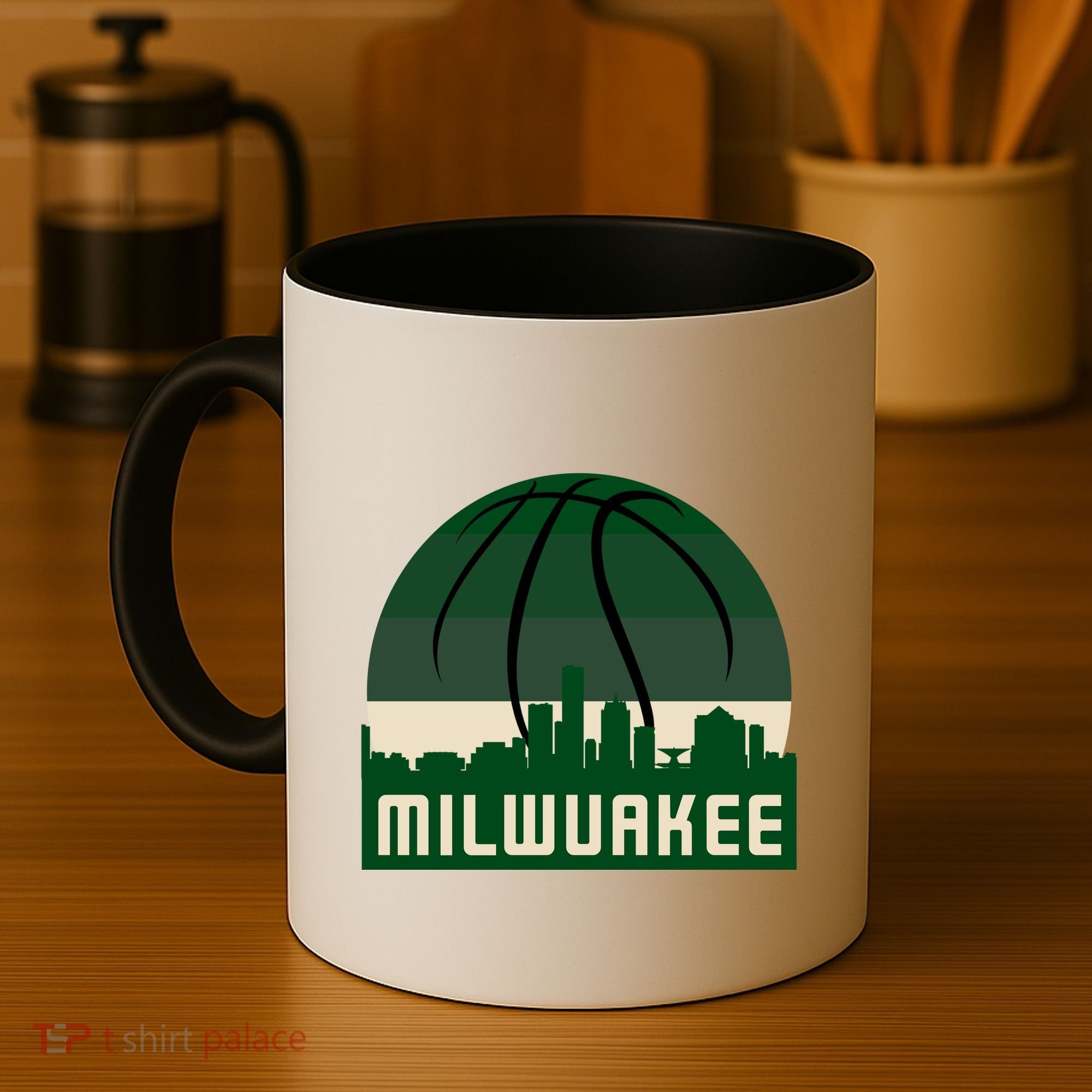 Milwaukee Basketball City Skyline Coffee Mug