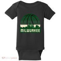 Milwaukee Basketball City Skyline Baby Bodysuit thumb 0